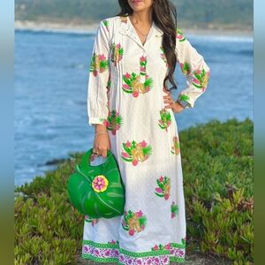 XS/S/M/L/XL NWT/NWOT Brisara Bengal Tiger Print Mira Caftan Dress